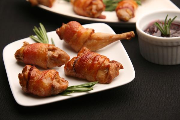 Bacon Wrapped Quail Breasts & Legs